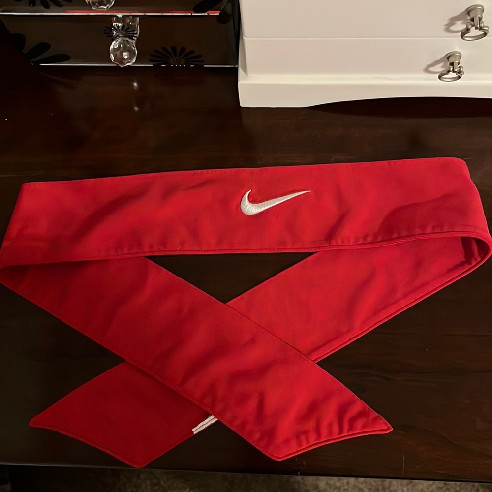 Red Nike tie headband
